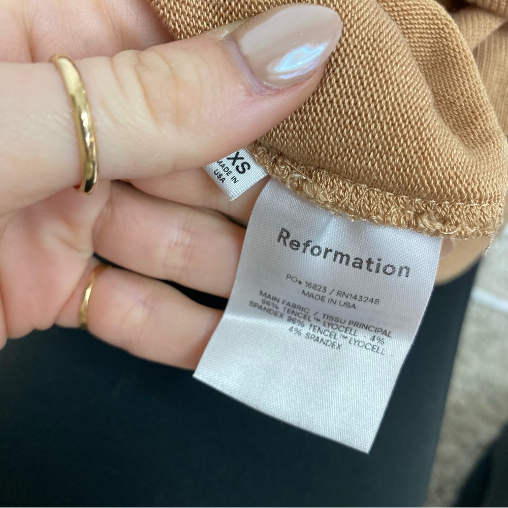Reformation Taylor Sweater Knit Jogger Drawstring Tan Lounge Pants - Picture 8 of 8
